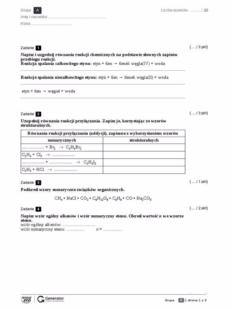 Jak odróżnić alkany od alkenów?