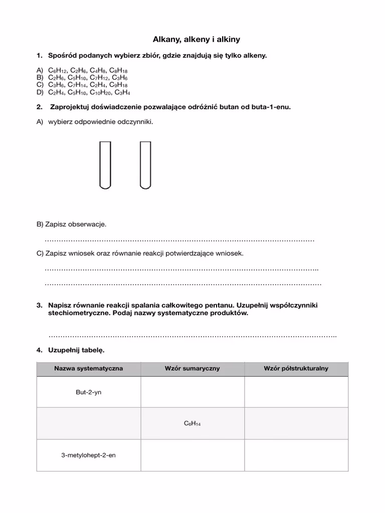 Jak odróżnić alkany od alkenów?
