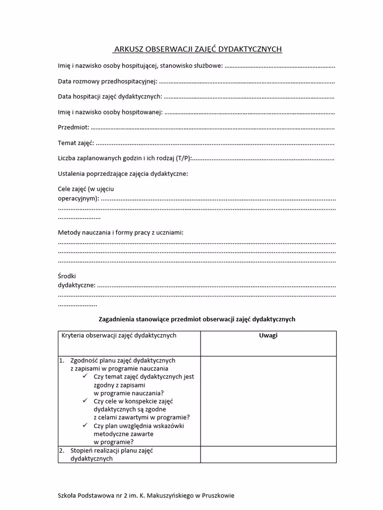 Co ocenia dyrektor na hospitacji?