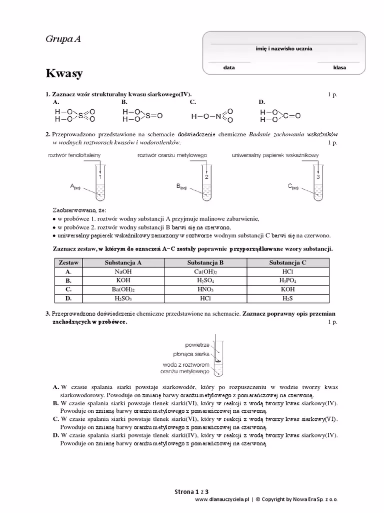 Jak się tworzy kwasy w chemii?