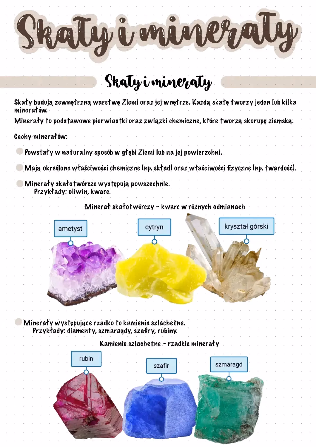 Jakie są pojęcia dotyczące minerałów i skał?