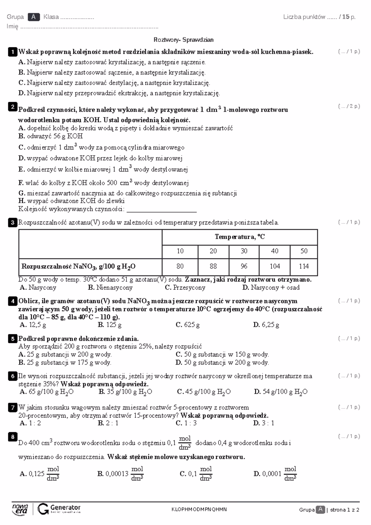 Jakie są podstawy chemii roztworów?