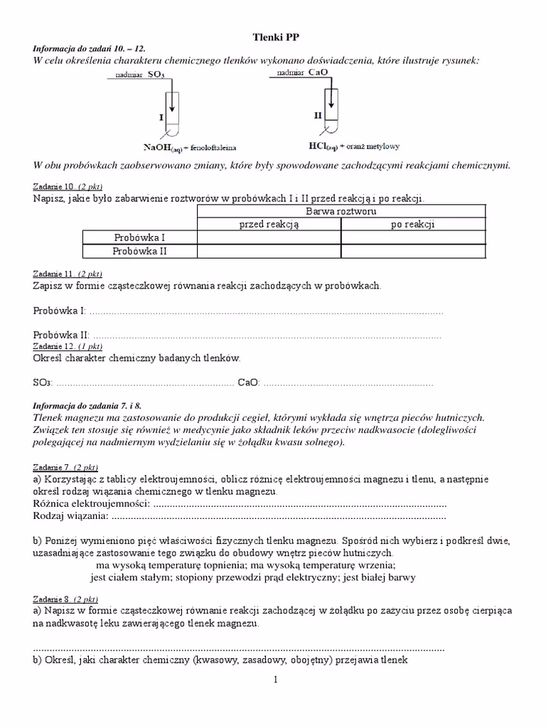Jakie są przykłady tlenków w chemii?