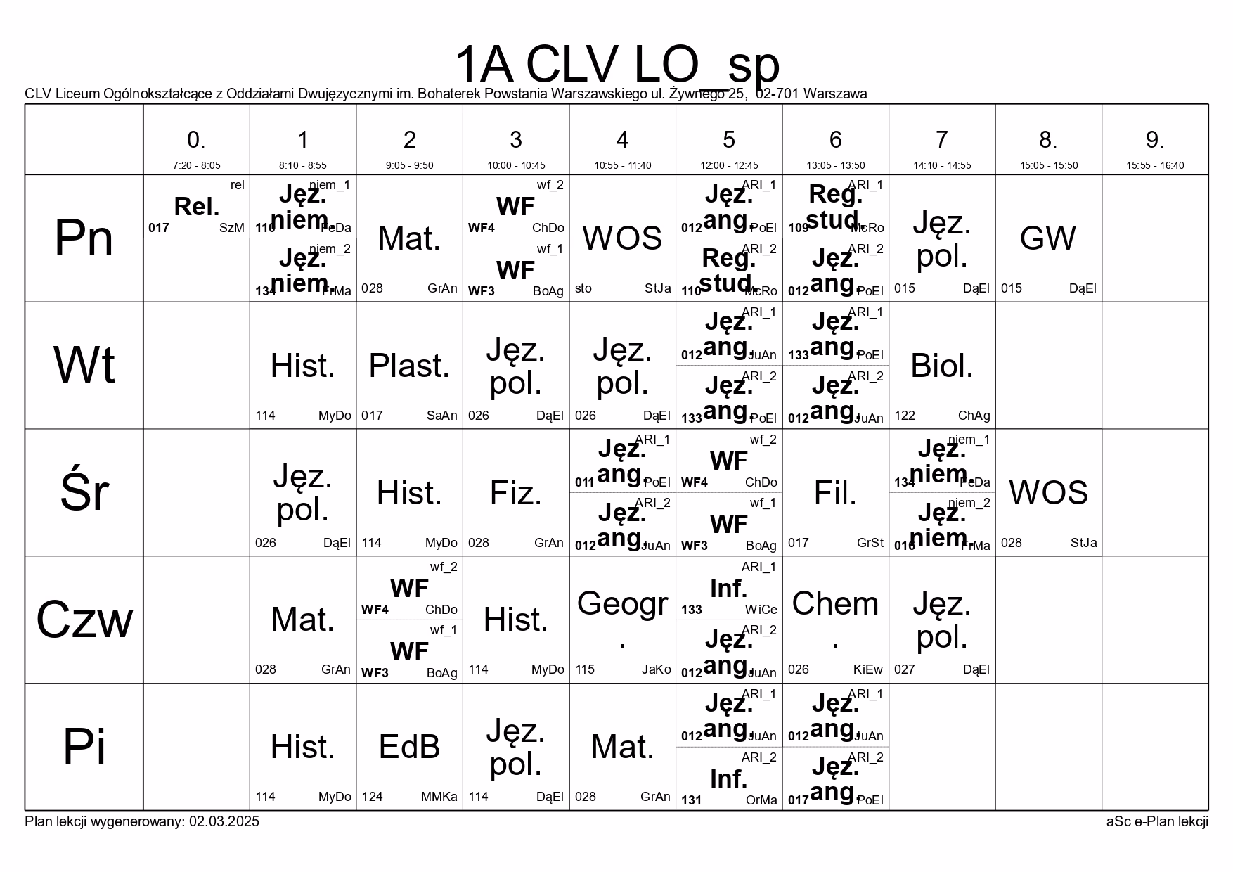 Jak układa się plan lekcji?