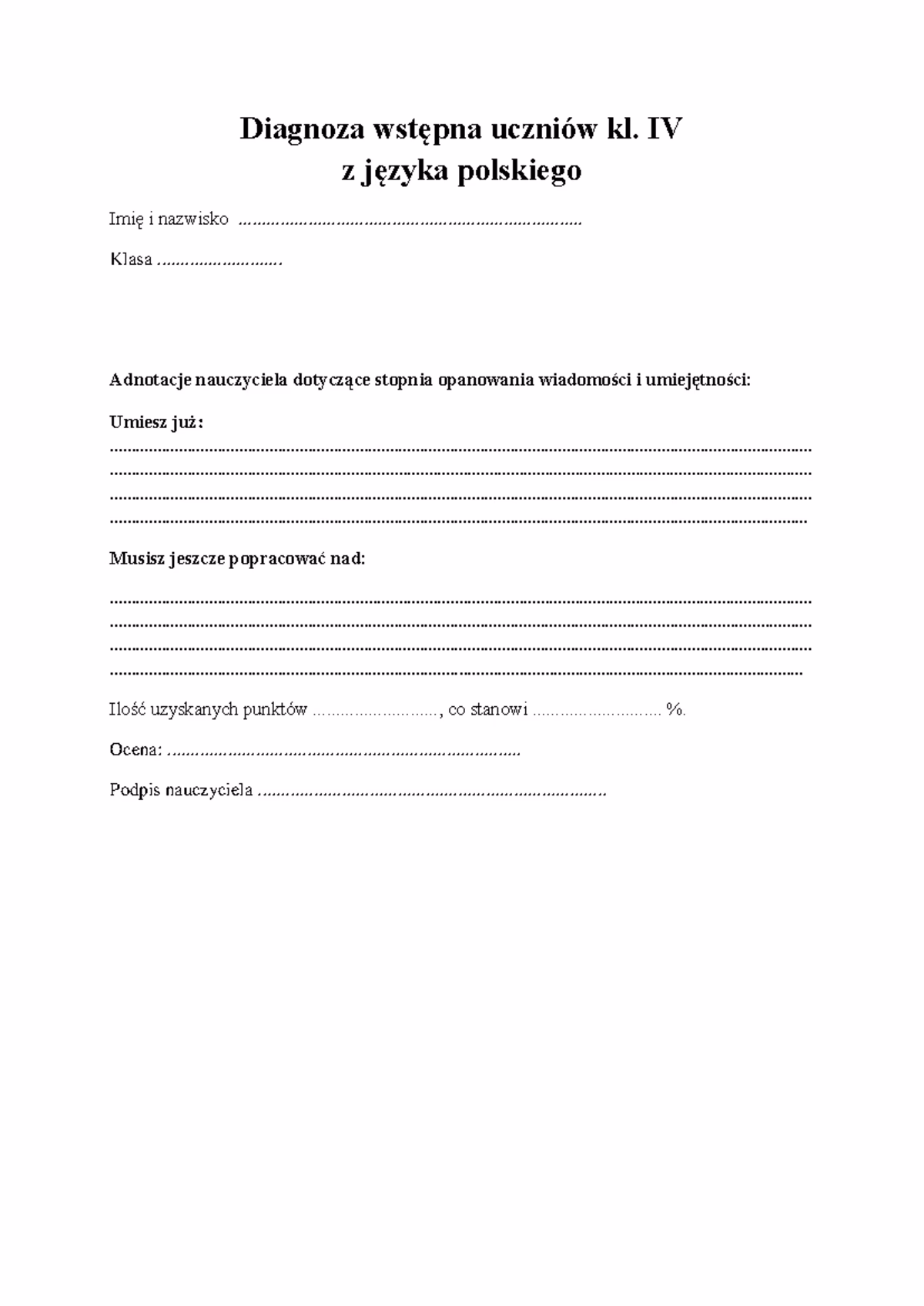 Na czym polega diagnoza wstępna?