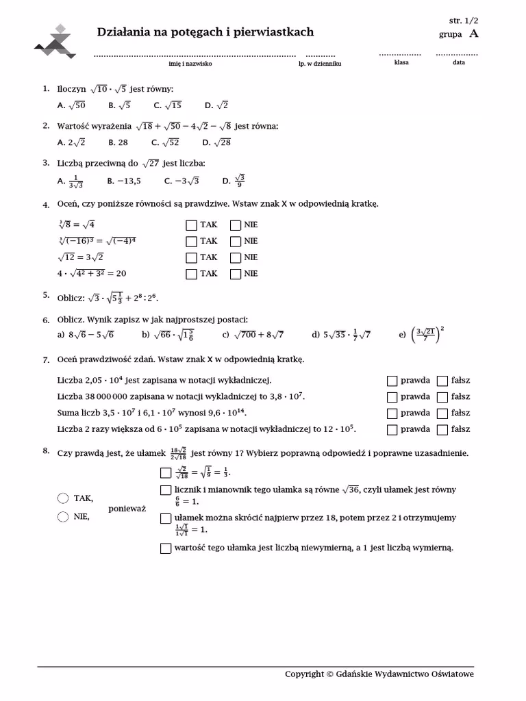 Jak zapisać pierwiastek za pomocą potęgi?