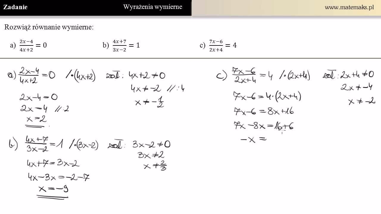 Jakie są 5 przykładów funkcji wymiernych?