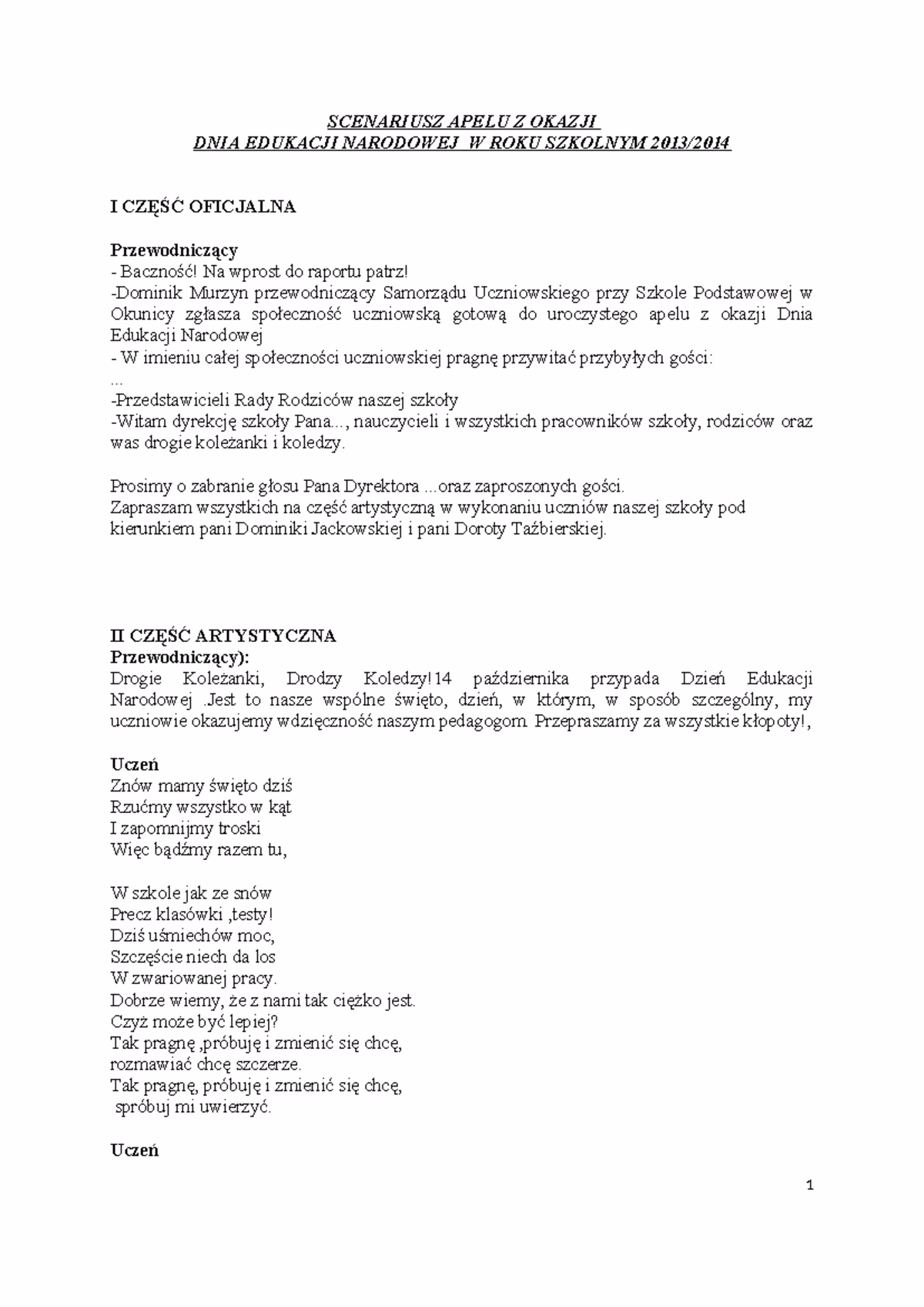 Jak zacząć przemowę z okazji Dnia Nauczyciela w szkole?