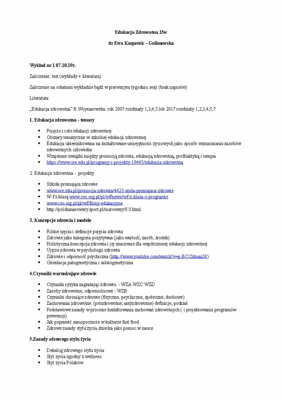 Jakie są 3 główne cele edukacji zdrowotnej?