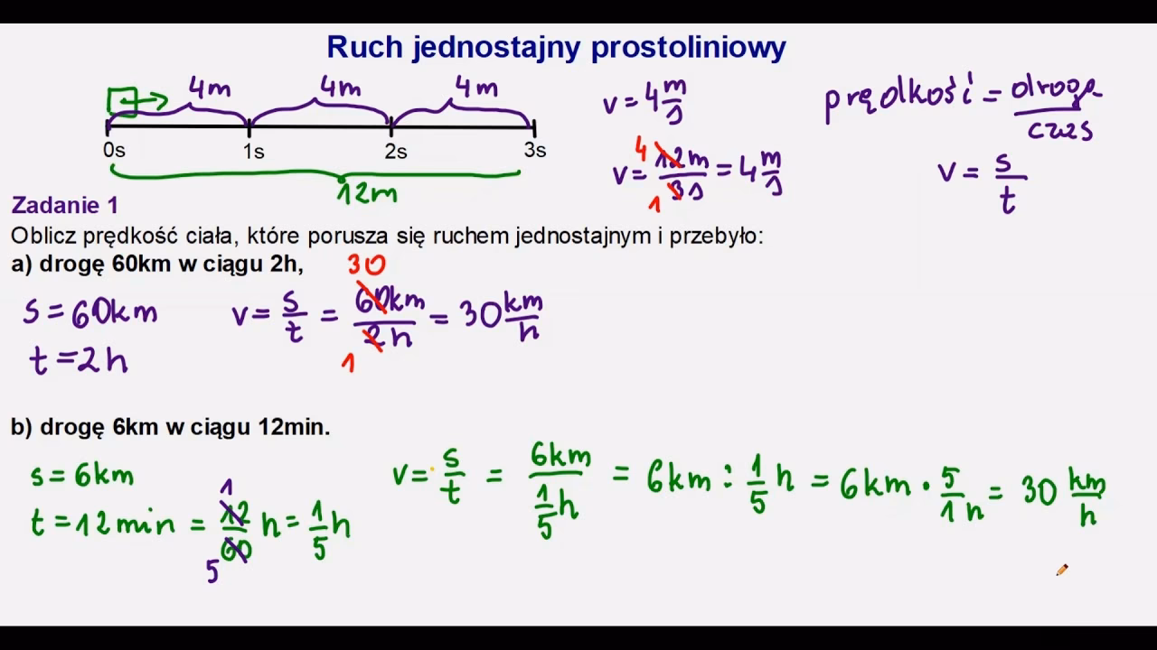 Jak obliczamy ruch jednostajny?