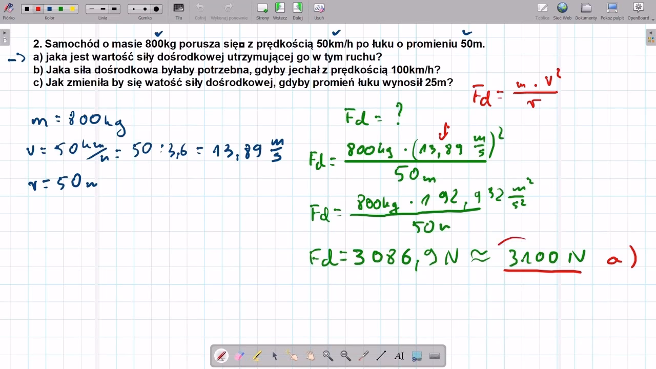 Co to jest T w fizyce – siła dośrodkowa?