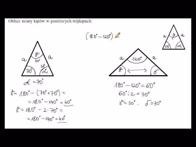 Jak oblicza się kąty w trójkącie?