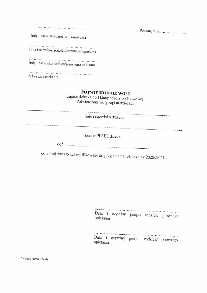 Jakie dokumenty zanosi się do szkoły średniej?