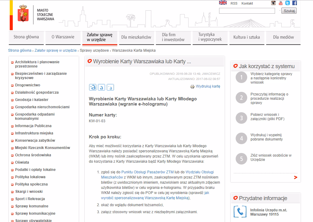 Czego potrzebuję do wyrobienia karty miejskiej?