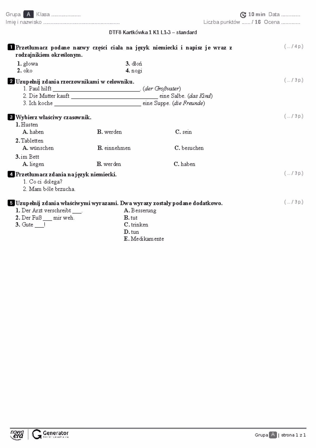 Jaki jest najlepszy test z języka niemieckiego?