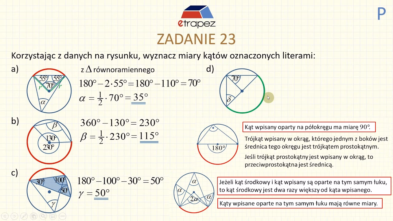 Jaki jest kąt oparty na średnicy?