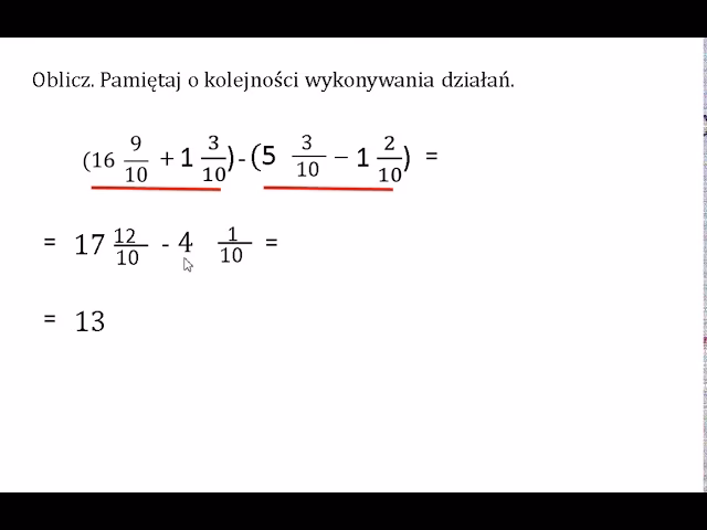 Jaka jest kolejność działań w ułamkach?