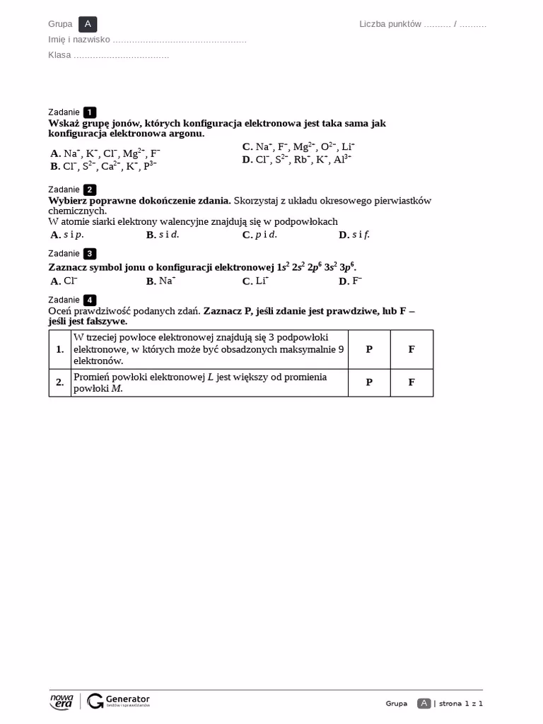 Jak zapamiętać konfigurację elektronową?