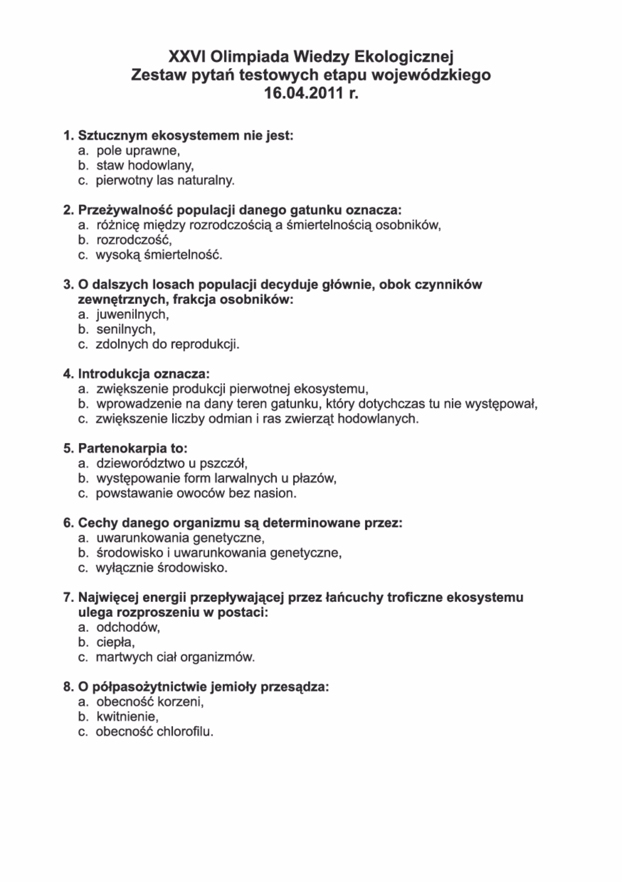 Jaki jest polski konkurs o tematyce ekologicznej?