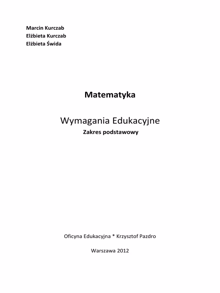 Jakie są wymagania dotyczące zestawu z matematyki?