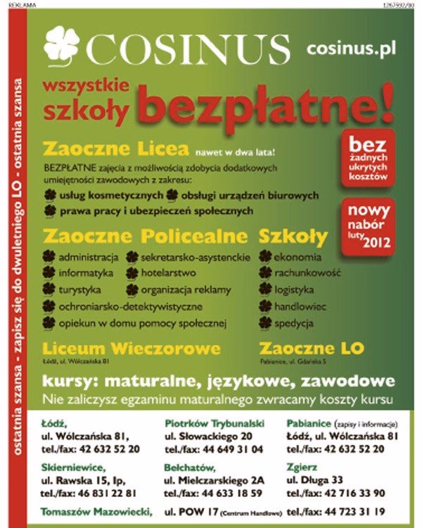 Czy szkoła Cosinus jest darmowa?