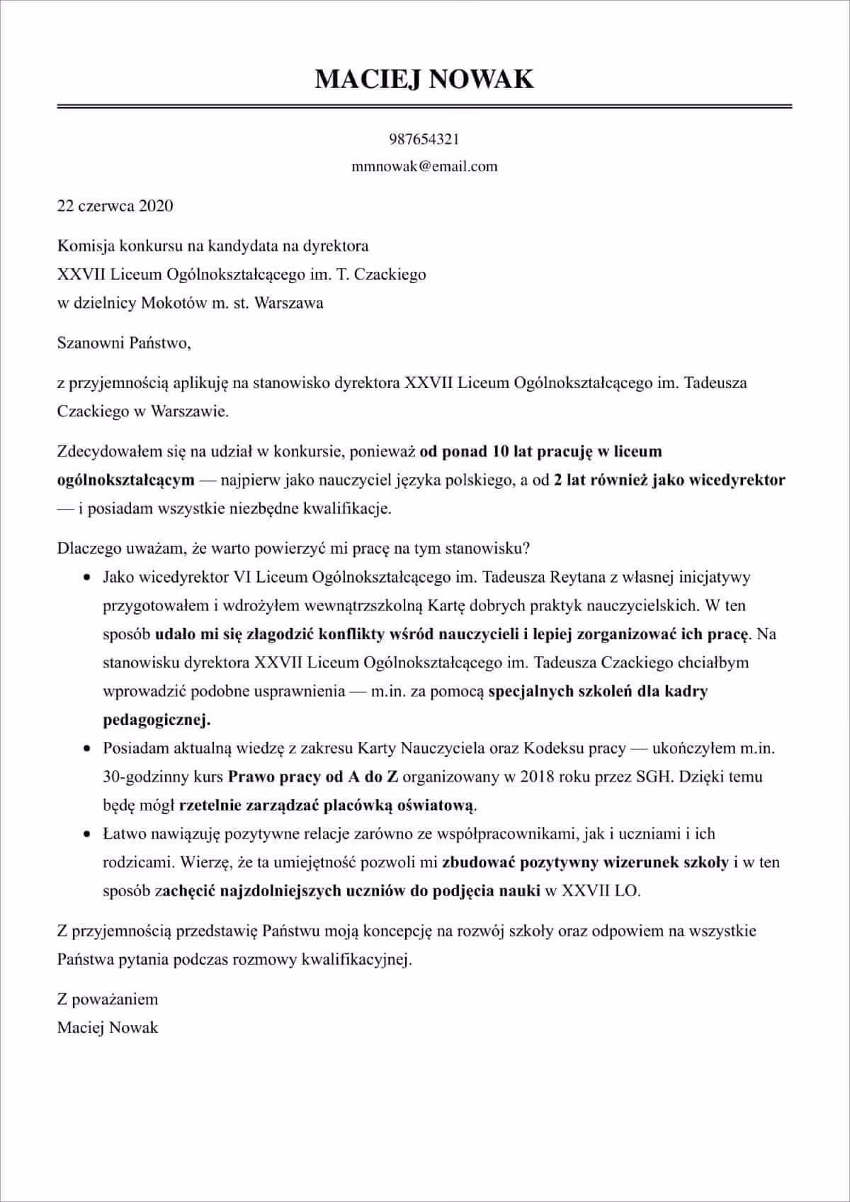 Jak napisać list motywacyjny jako absolwent szkoły średniej?