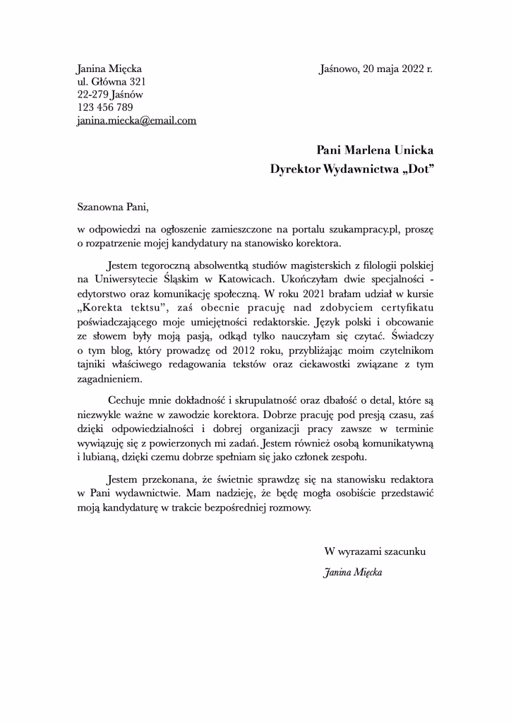 Jak napisać list motywacyjny jako przedsiębiorca?