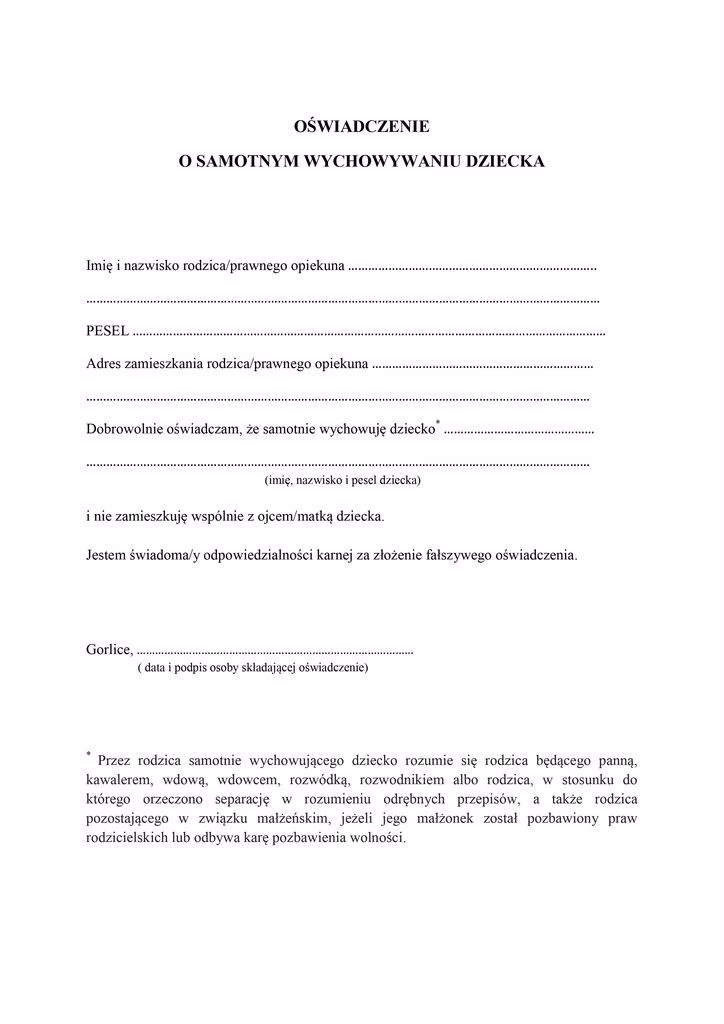 Jak złożyć wniosek o samotną matkę?