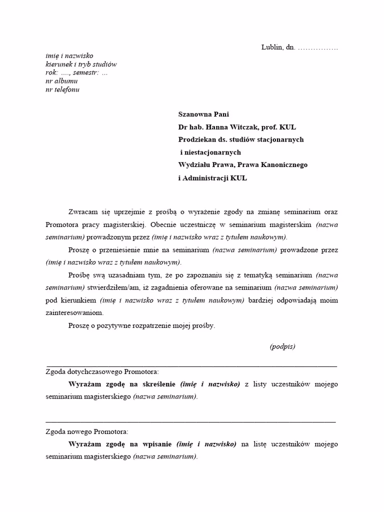 Jak napisać podanie o zmianę grupy językowej?