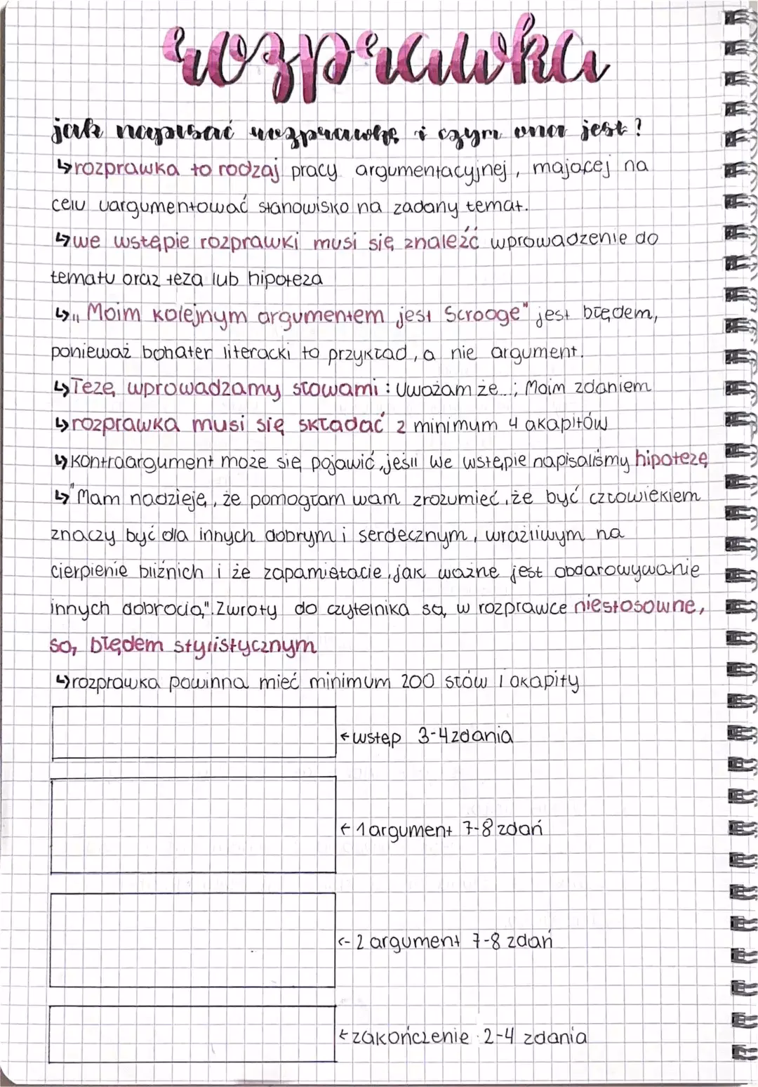 Jak powinna wyglądać przykładowa rozprawka?