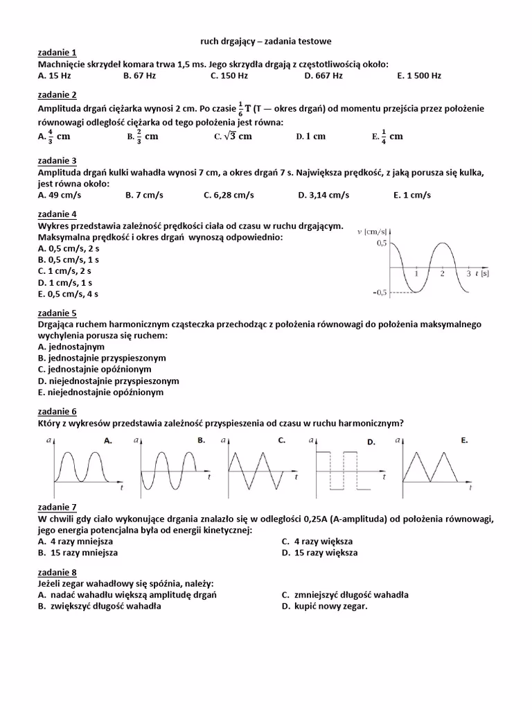 Jakie są 3 cechy ruchu drgającego?