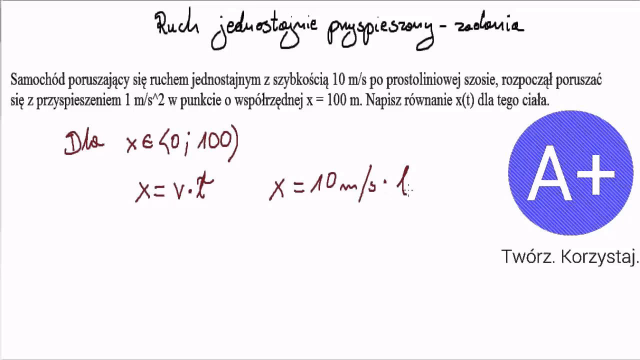 Jaki jest wzór na drogę w ruchu jednostajnie przyspieszonym?