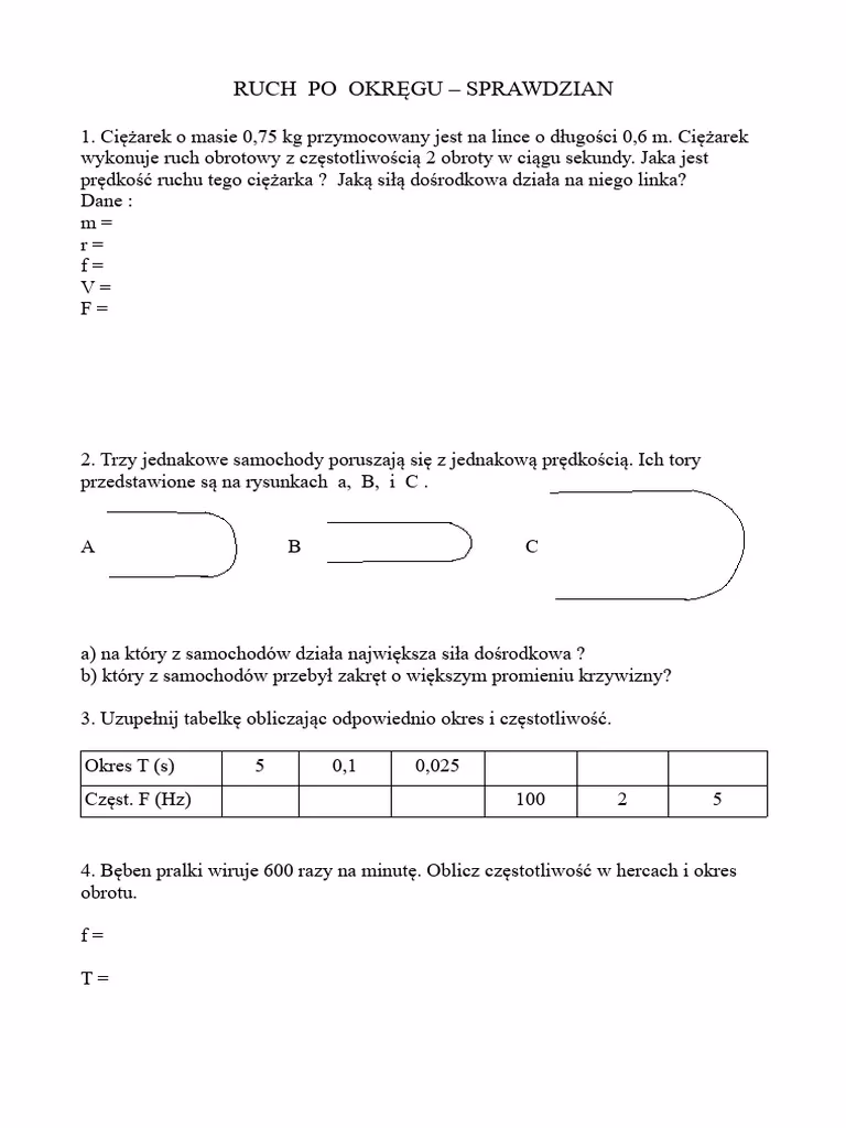 Ile wynosi droga w ruchu po okręgu?