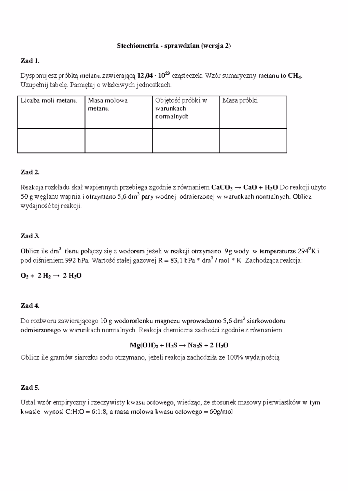 Czym jest stechiometria stopnia 12?