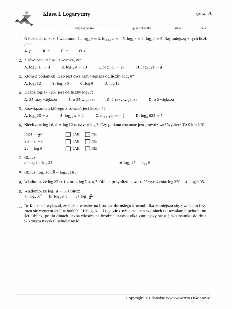 Czy logarytm jest ważny w egzaminie JEE?