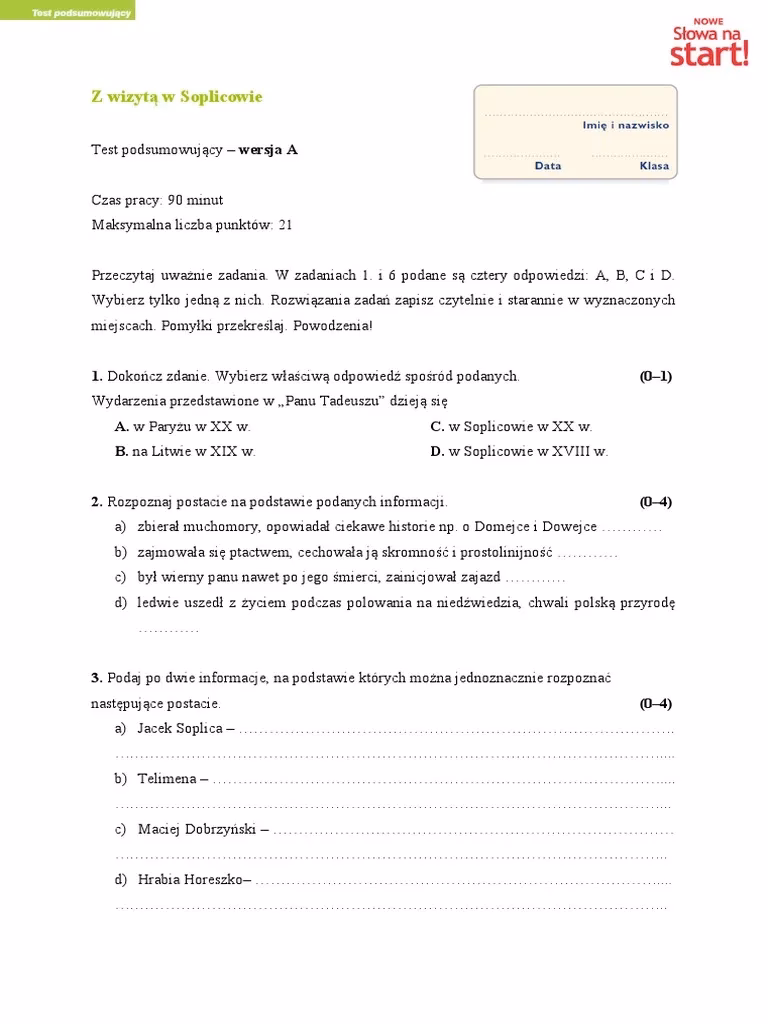 Czyją córką była Zosia z Pana Tadeusza?