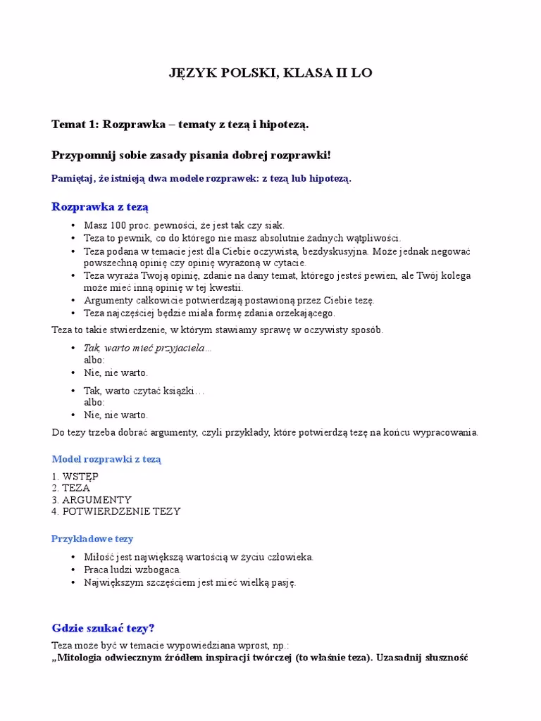 Jakie mogą być tematy rozprawki matury 2025?