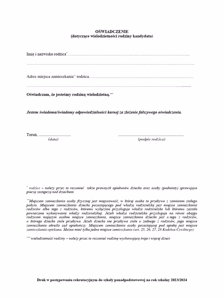 Jak udowodnić wielodzietność?