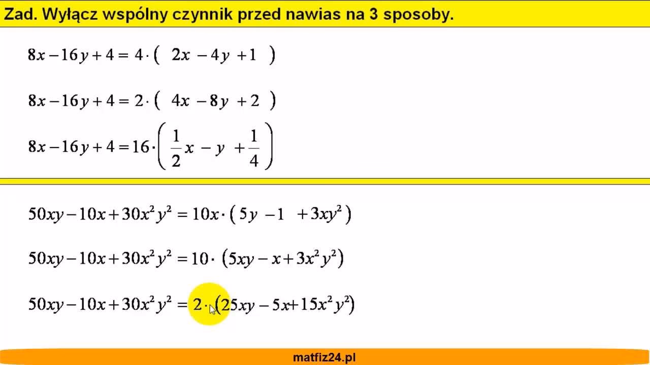 Jak działa wyciaganie przed nawias?