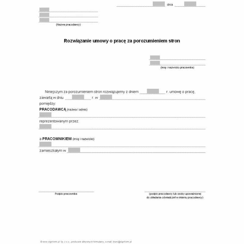 Czy przy wypowiedzeniu za porozumieniem stron obowiązuje okres wypowiedzenia?