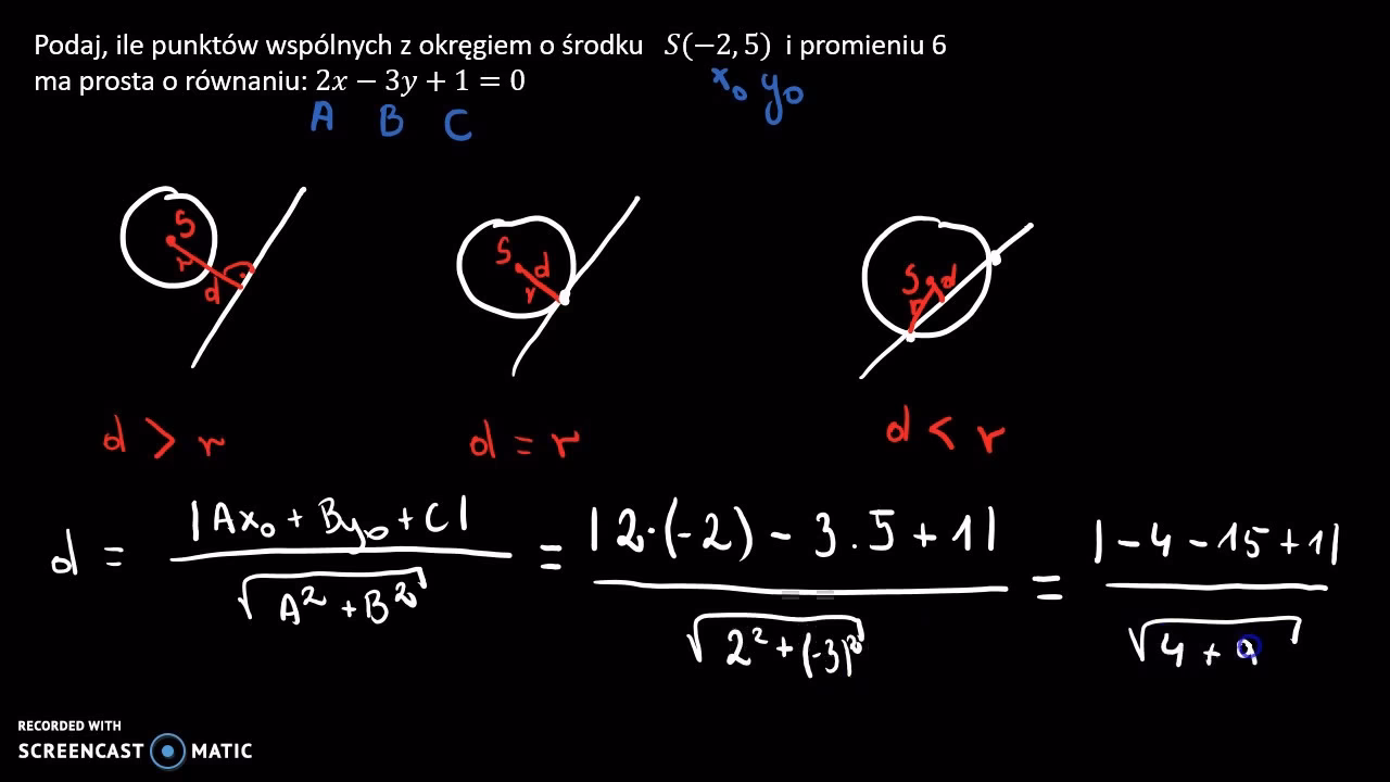 Jak określić wzajemne położenie prostej i okręgu?